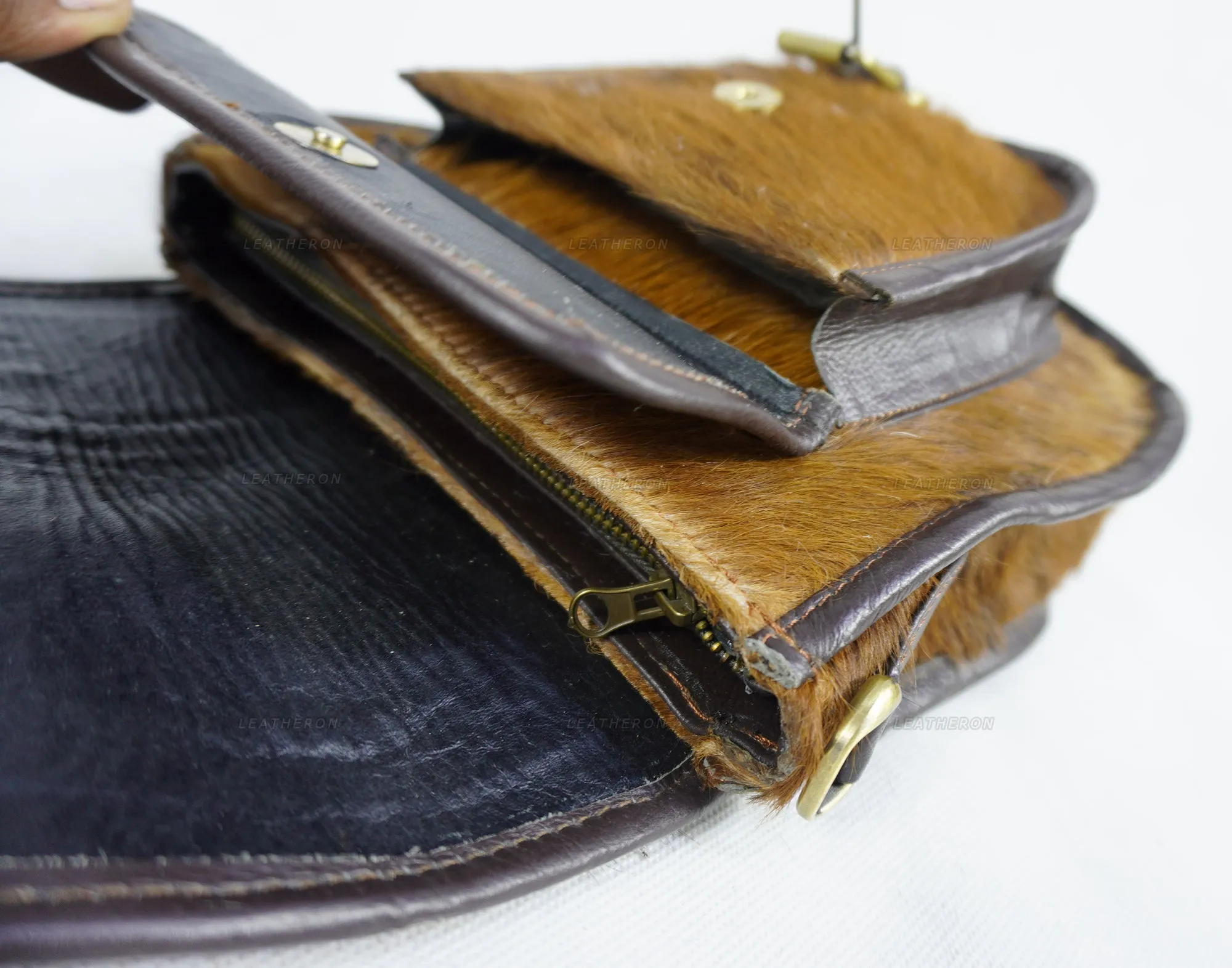 Ladies Real Cowhide Leather Crossbody Purse