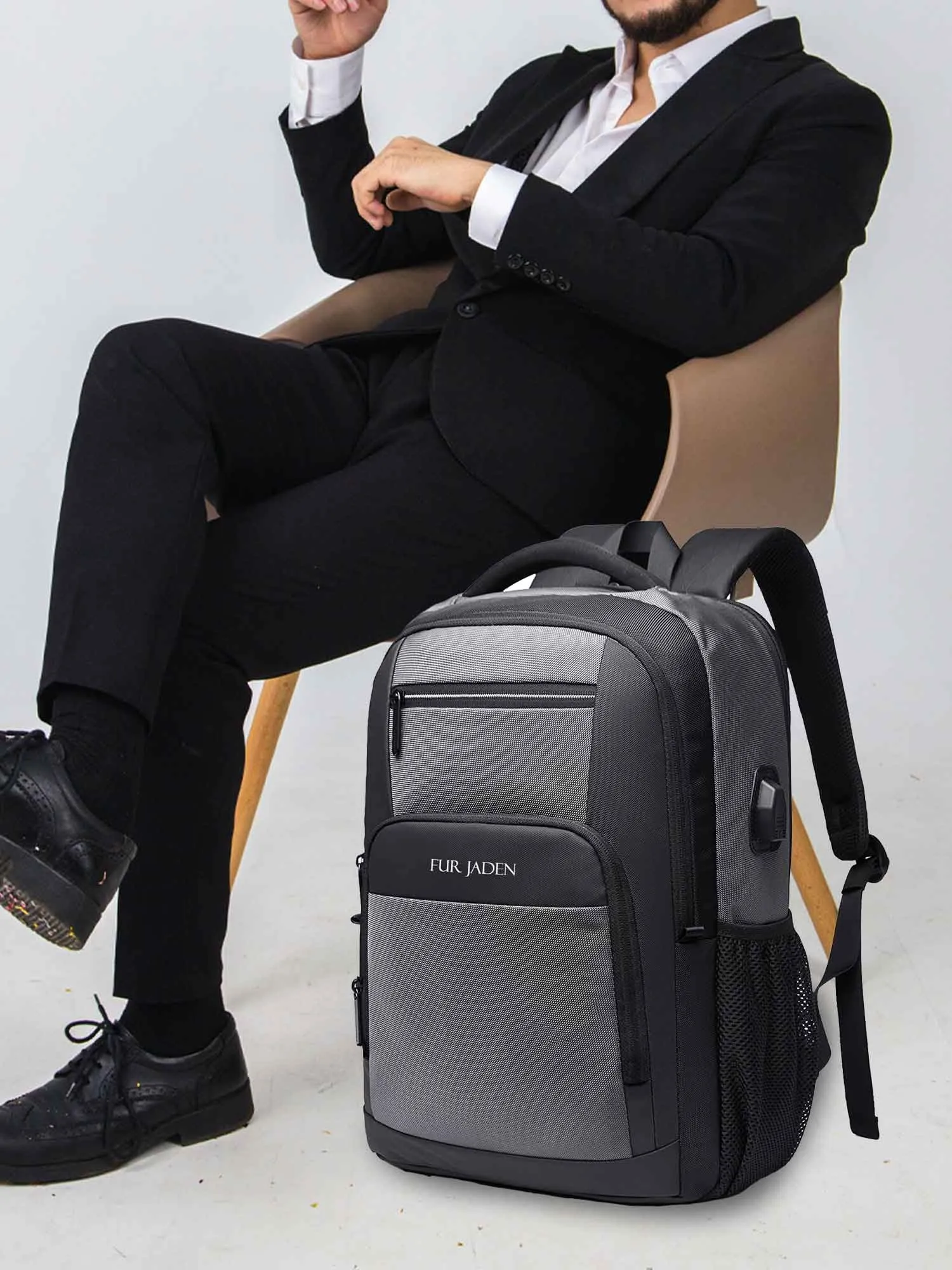 Laptop Backpack with USB Port | Grey
