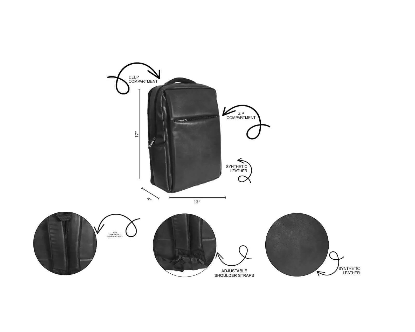 LAPTOP BAG PACK BLACK - LEFTOVER