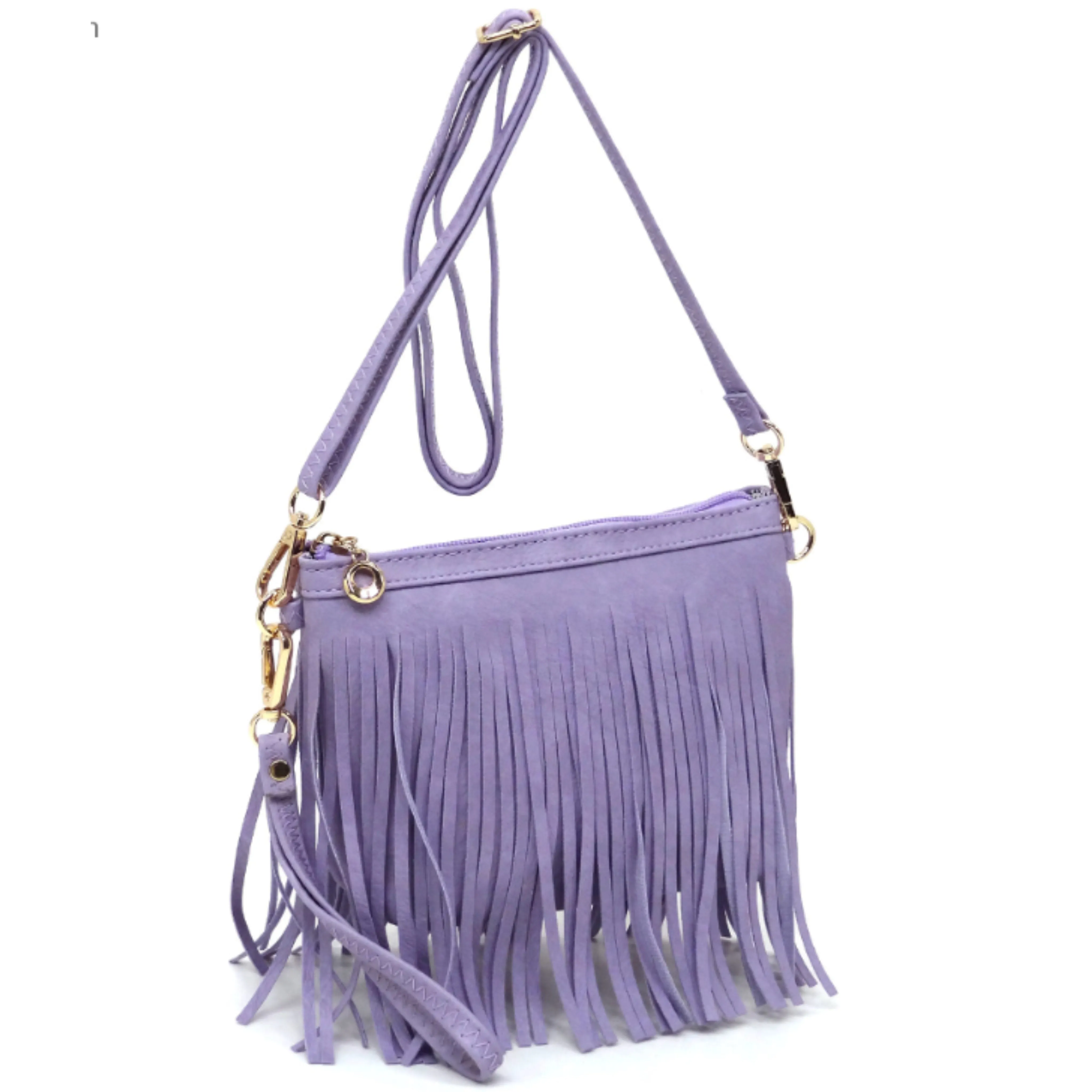 Lavender Fringe Crossbody/Wristlet/Clutch