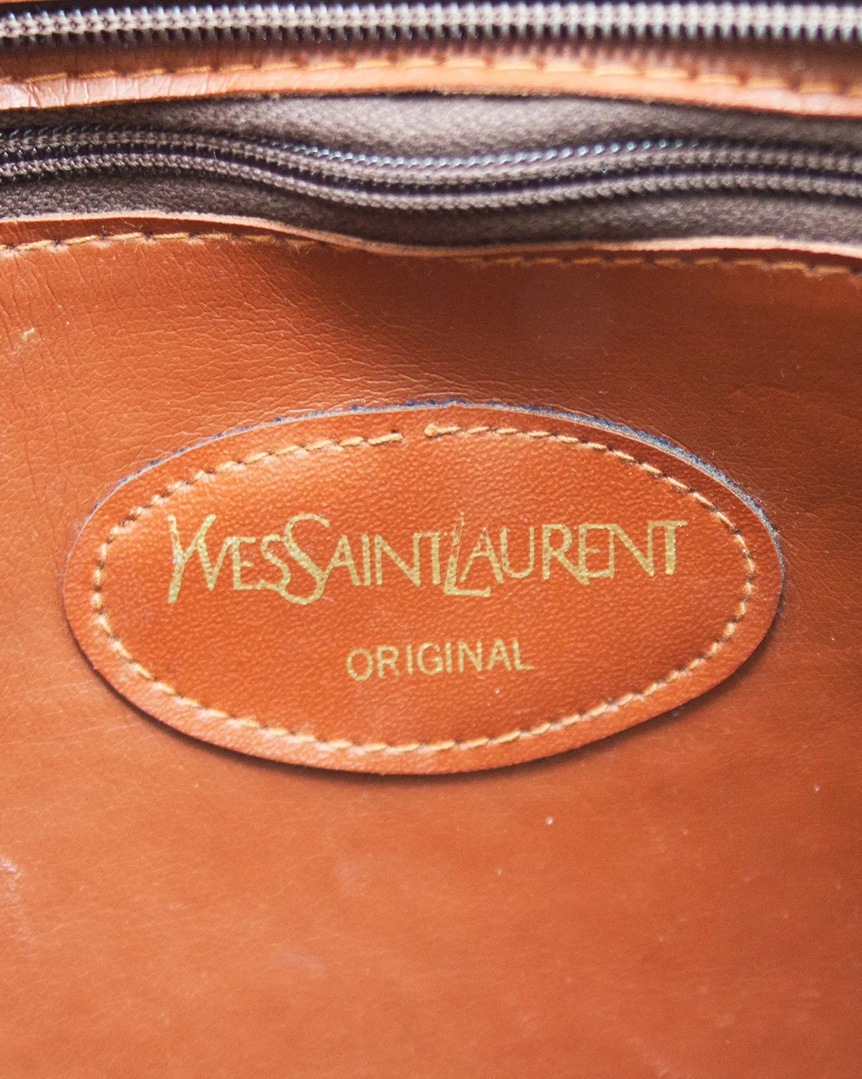 Leather and Canvas Clutch