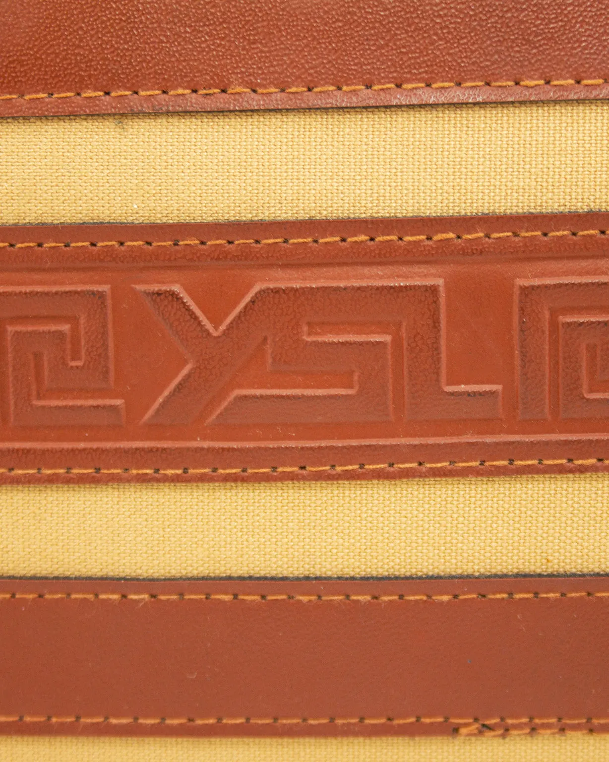 Leather and Canvas Clutch