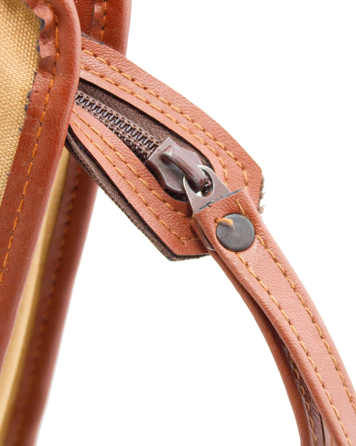 Leather and Canvas Clutch