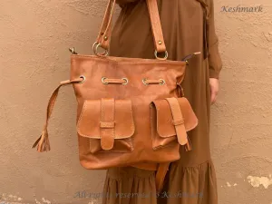 Leather Backpack Rucksack, Leather Travel Bag, Handmade Leather Backpack, Leather Bag