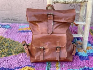Leather Backpack Rucksack, Leather Travel Bag, Handmade Leather Laptop Backpack, Leather Bag
