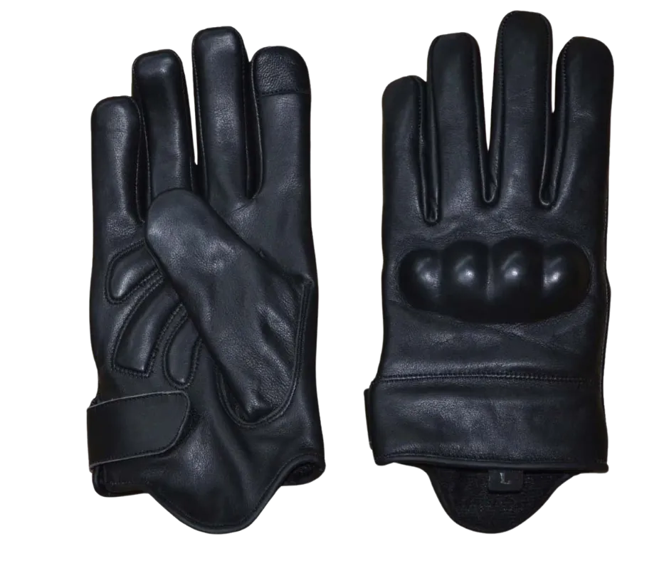 Leather Knuckle Armor Riding Gloves