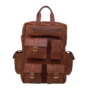 Leather Multipocket backpack