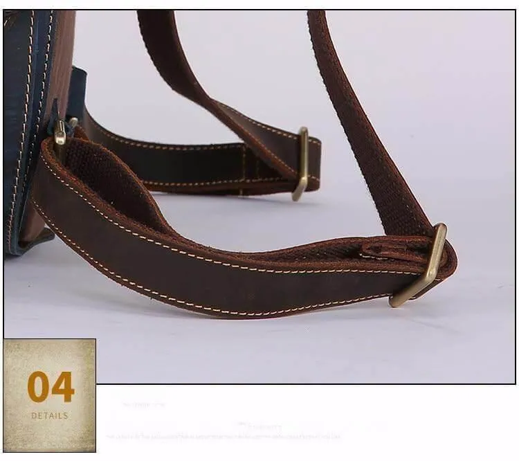 Leather Retro Mens Backpack - Modern Genuine Leather Bag
