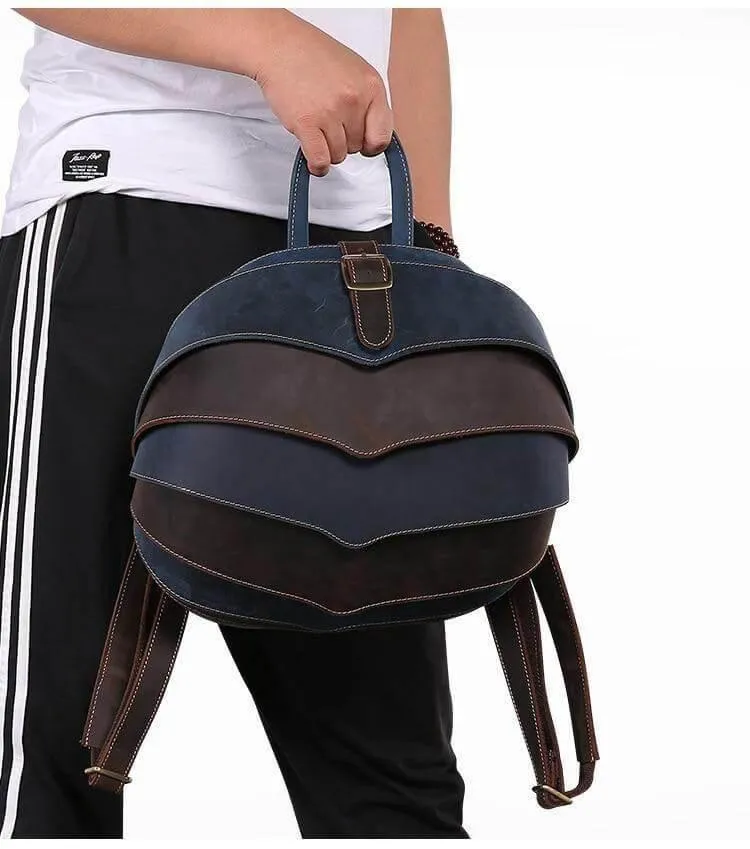 Leather Retro Mens Backpack - Modern Genuine Leather Bag