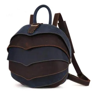 Leather Retro Mens Backpack - Modern Genuine Leather Bag