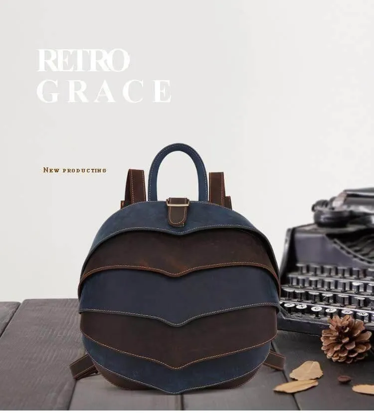 Leather Retro Mens Backpack - Modern Genuine Leather Bag