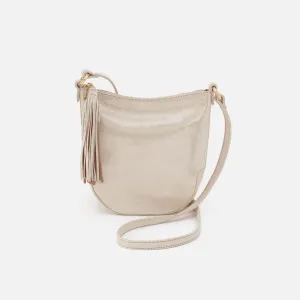 Lexi Crossbody In Metallic Leather - Sand Shimmer