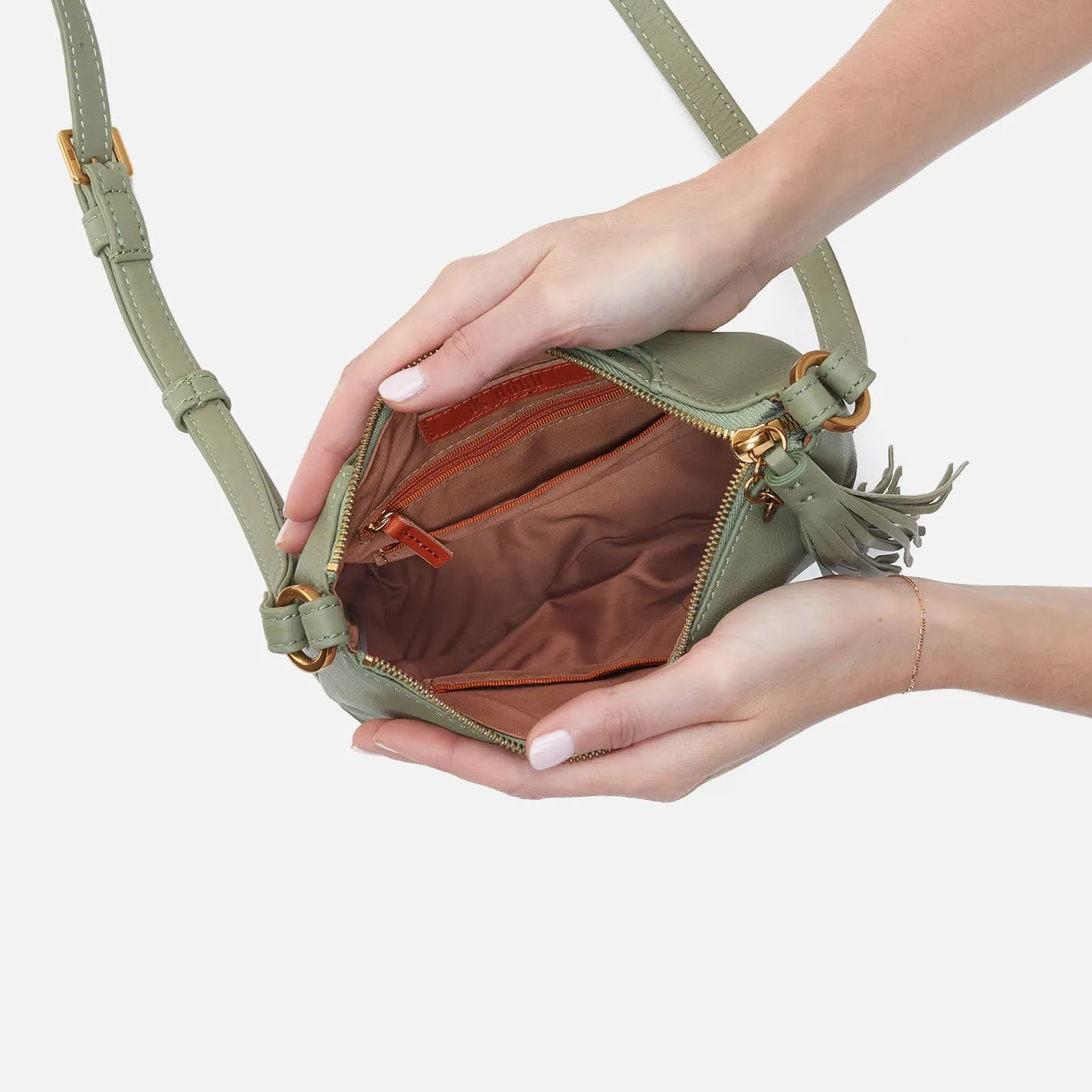 Lexi Crossbody In Pebbled Leather - Watercress