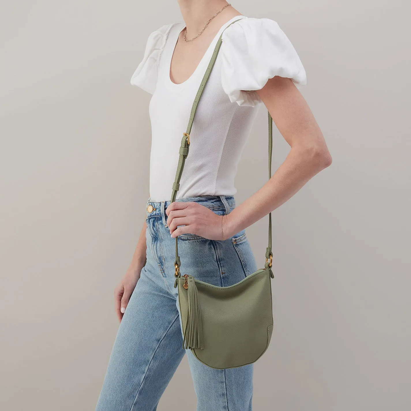 Lexi Crossbody In Pebbled Leather - Watercress