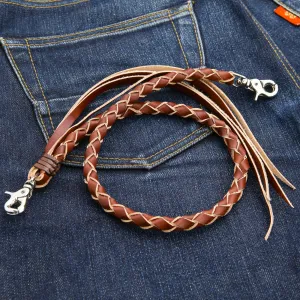 Light Brown Genuine Leather Wallet Chain