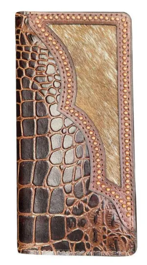 Light Brown Men's Wallet with hair on cowhide inlay