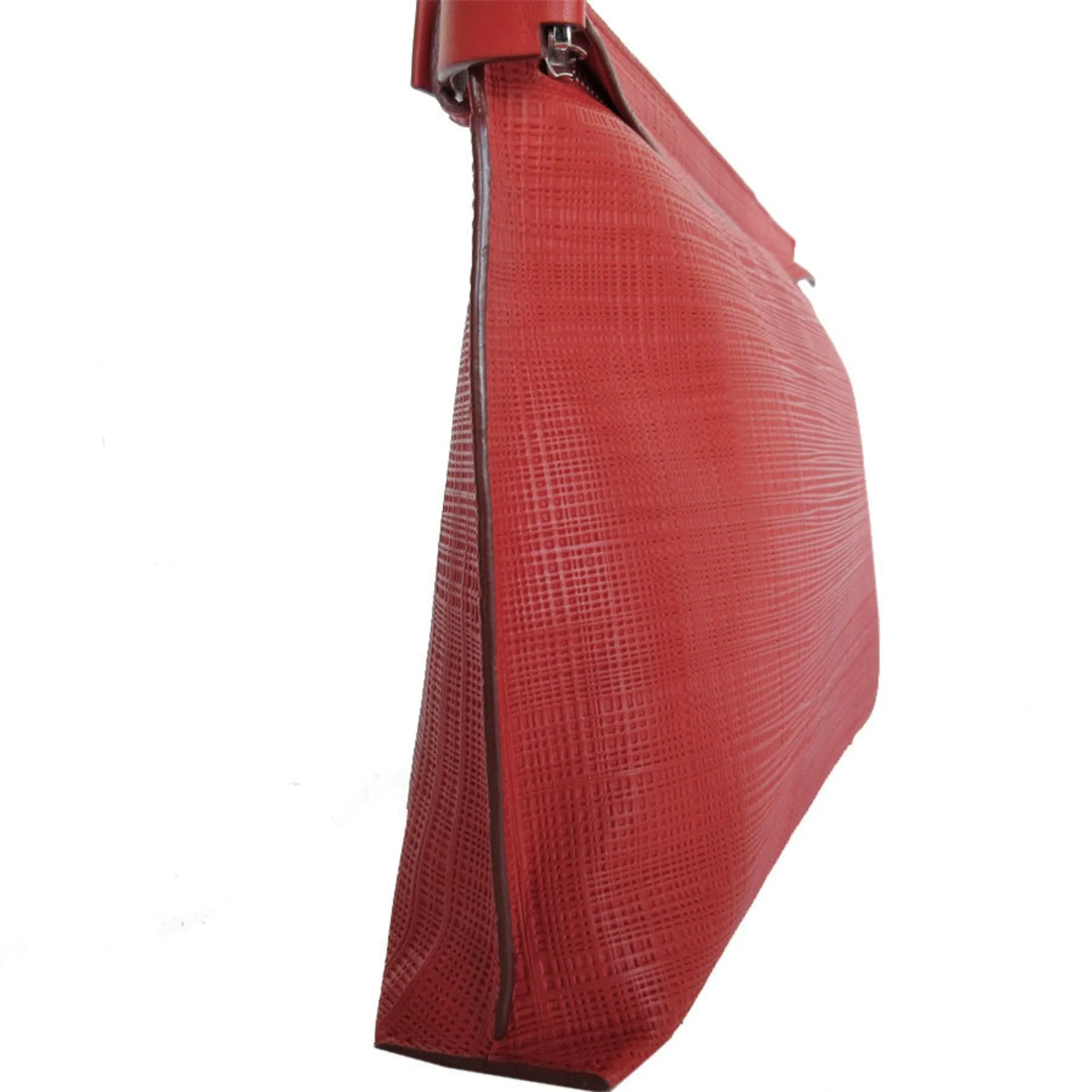 LOEWE Clutch Bag Anagram Leather Red Silver Men's Women's s0514a