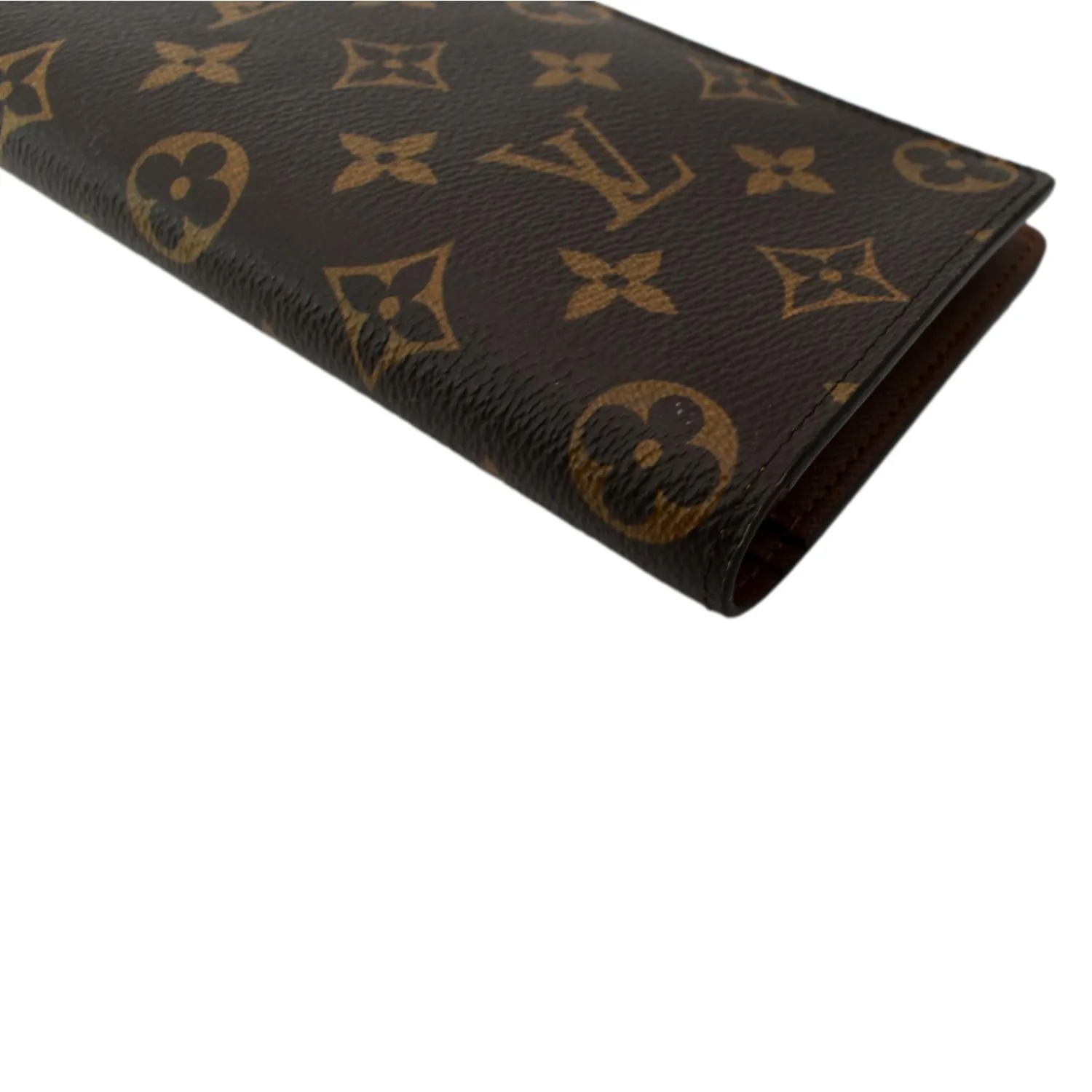 LOUIS VUITTON Brazza Monogram Canvas Bifold Long Wallet Brown