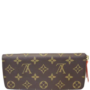 LOUIS VUITTON Clemence Monogram Canvas Wallet Brown