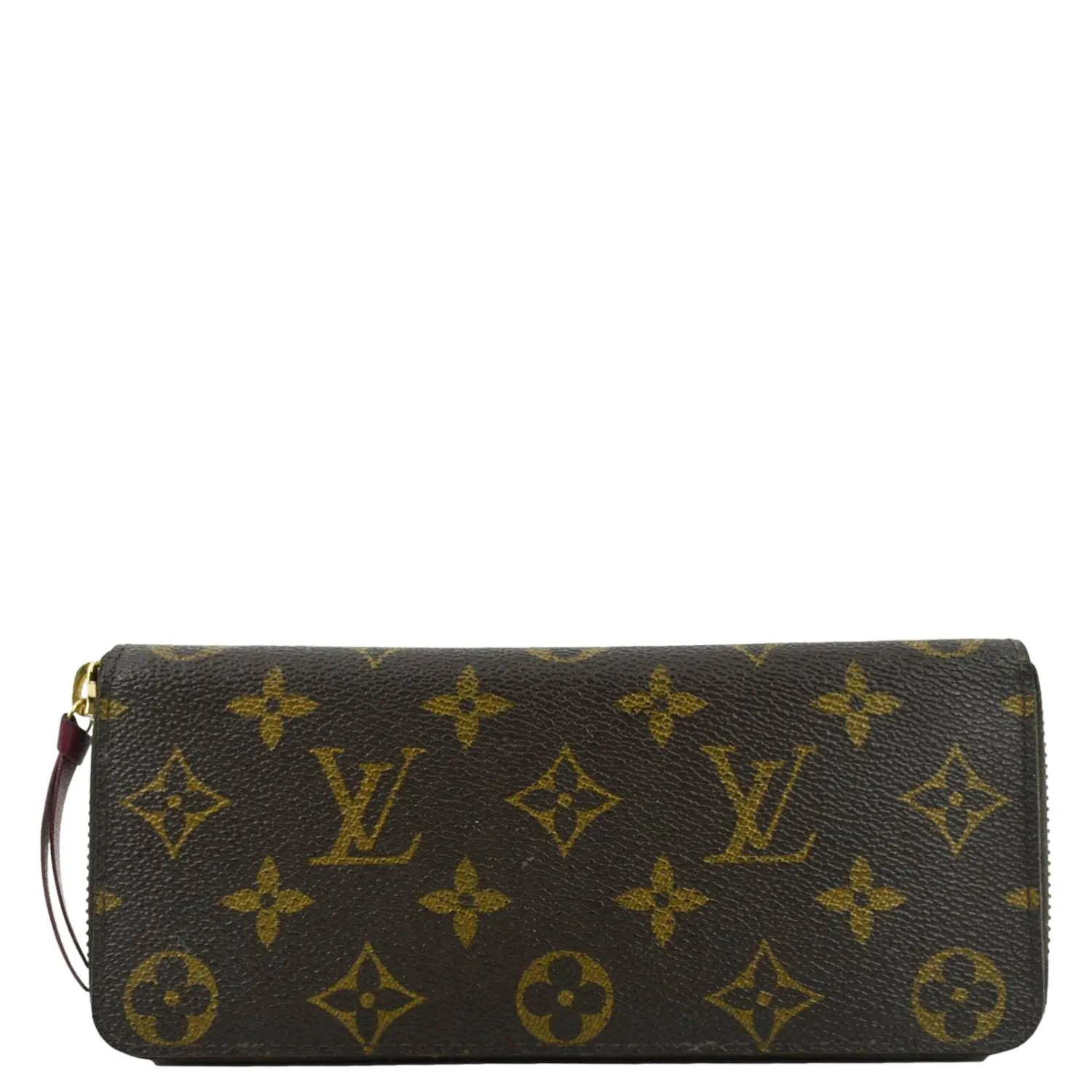 LOUIS VUITTON Clemence Monogram Canvas Zippy Wallet Brown