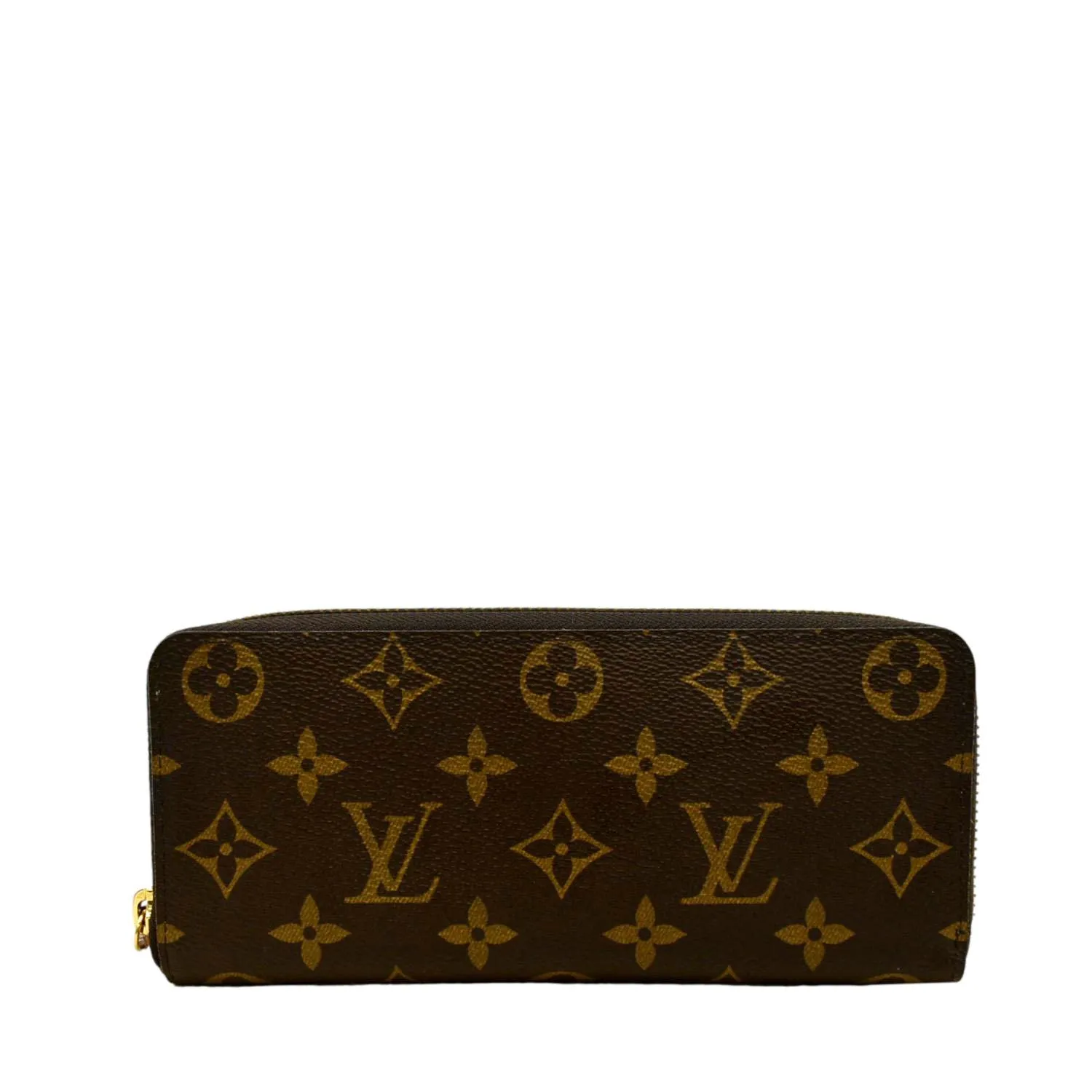 LOUIS VUITTON Clemence Monogram Canvas Zippy Wallet Brown