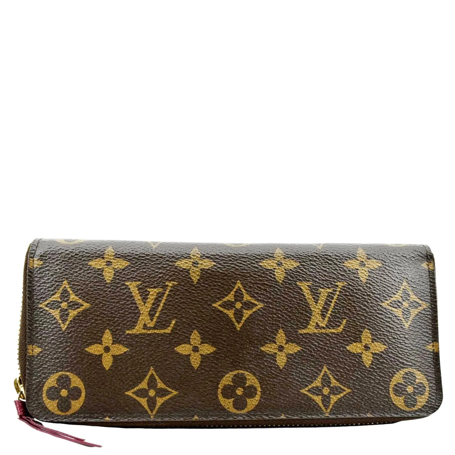 LOUIS VUITTON Clemence Monogram Canvas Zippy Wallet Brown