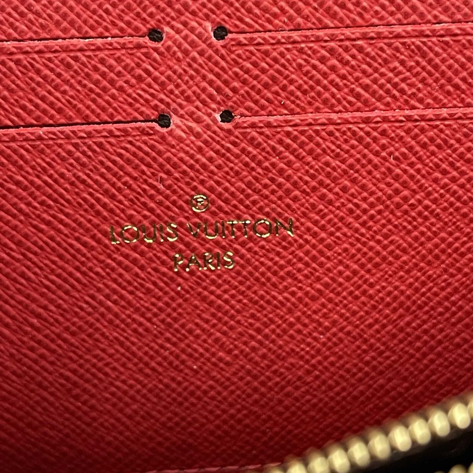 Louis Vuitton Clemence Wallet Damier Ebene Brown Excellent