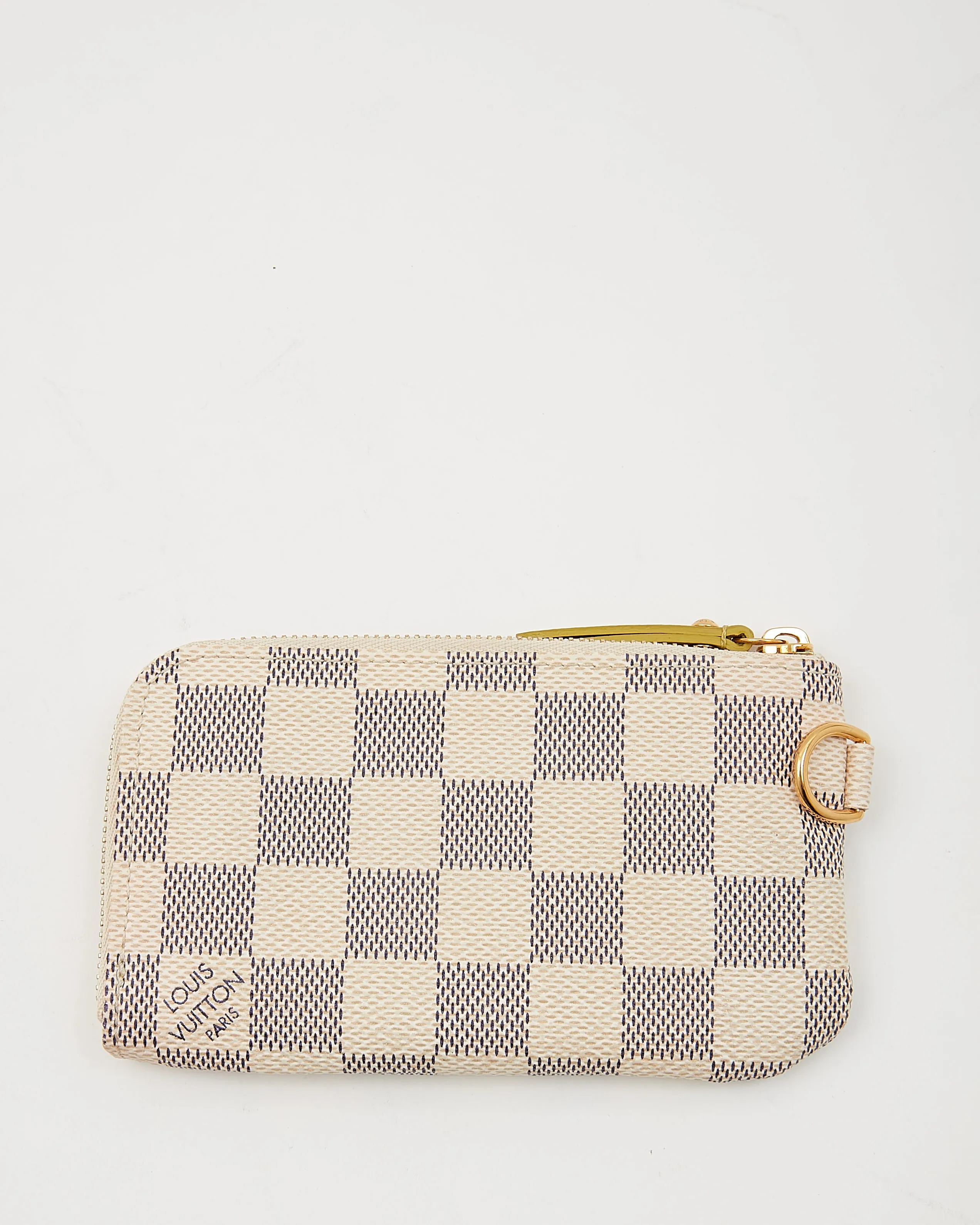Louis Vuitton Damier Azur Cles Complice White Coin Key Case Pouch