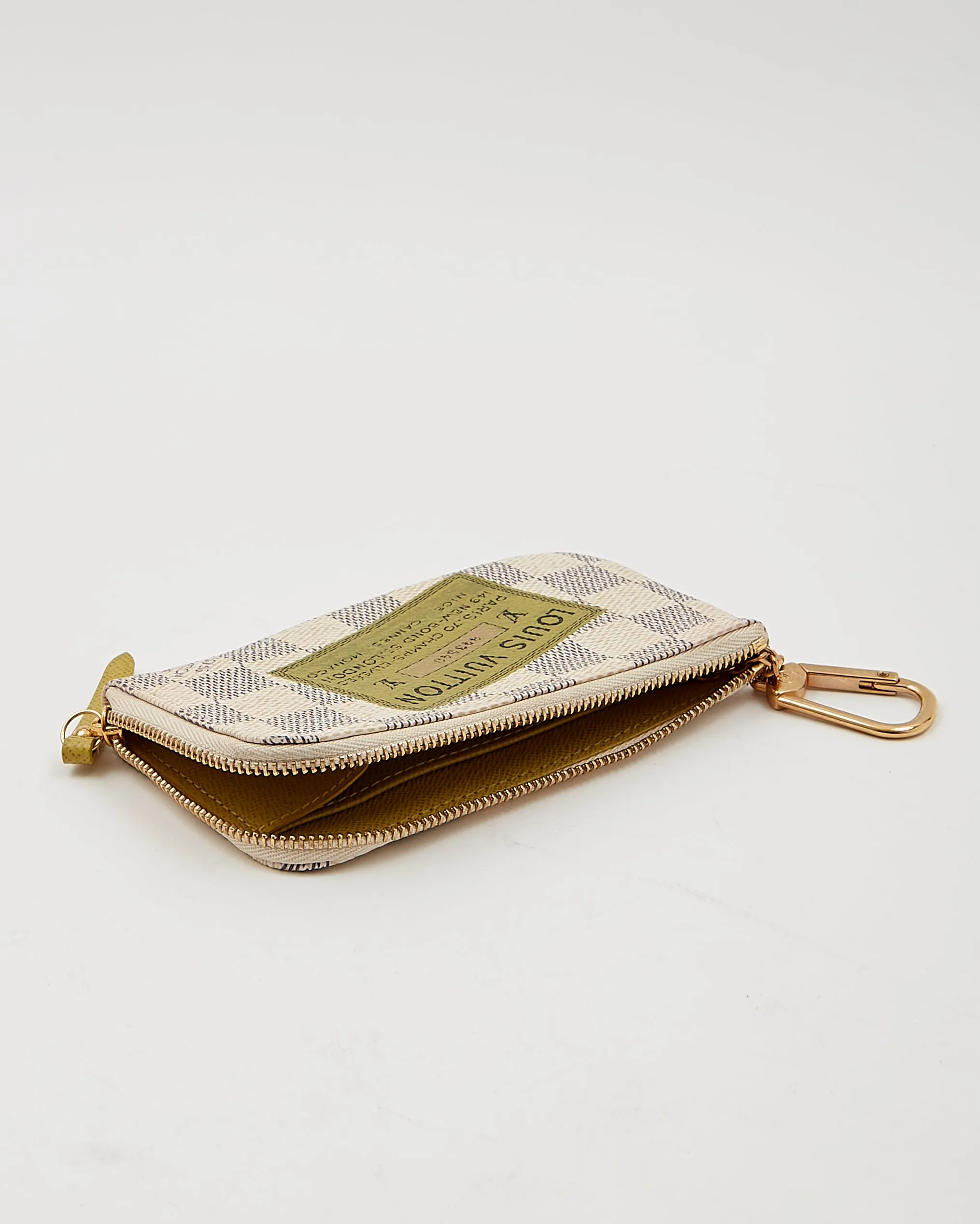 Louis Vuitton Damier Azur Cles Complice White Coin Key Case Pouch