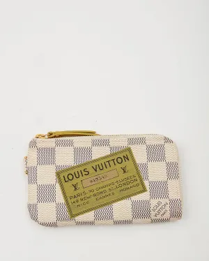 Louis Vuitton Damier Azur Cles Complice White Coin Key Case Pouch