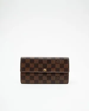 Louis Vuitton Damier Ebene Canvas Elise Wallet