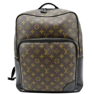 LOUIS VUITTON Dean Monogram Macassar Canvas Backpack Bag Black