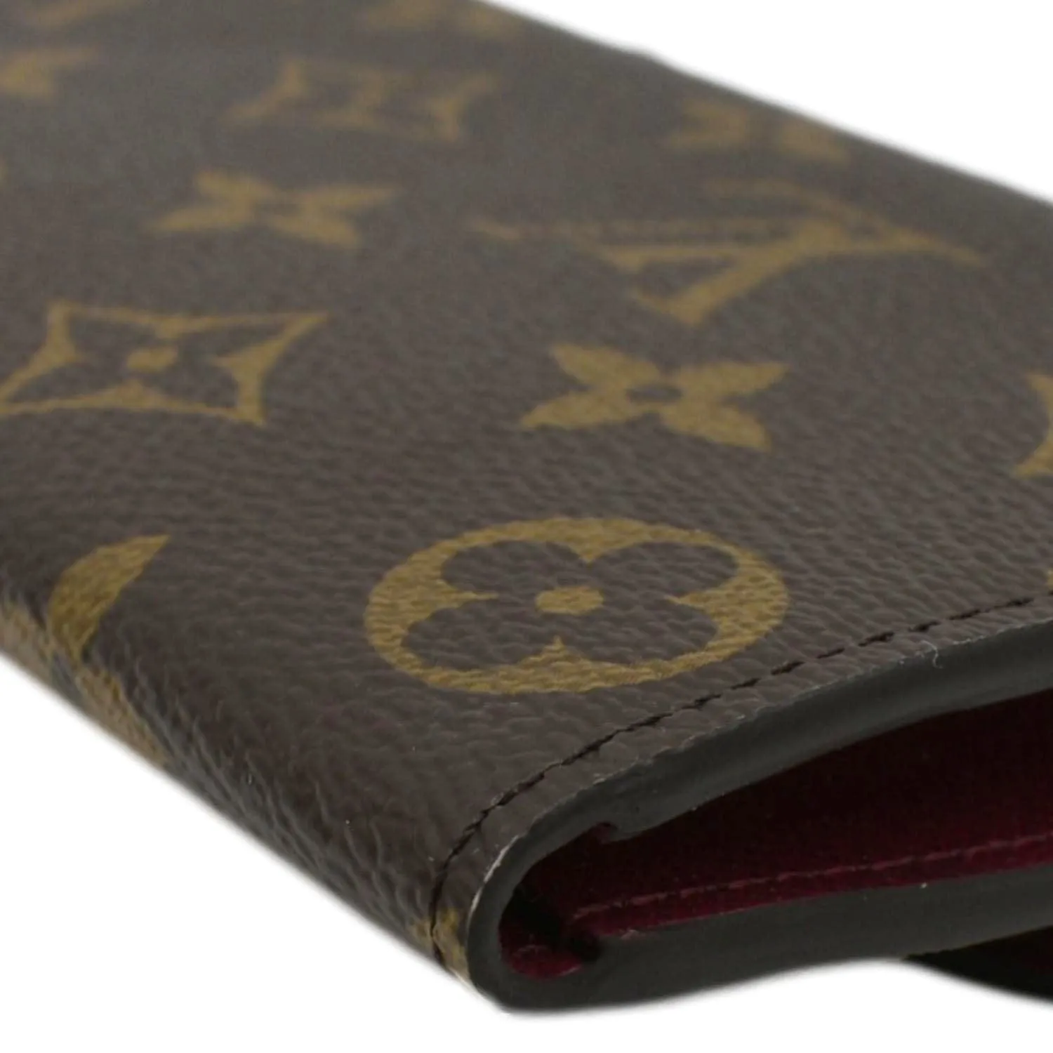 LOUIS VUITTON Emilie Monogram Canvas Wallet Brown