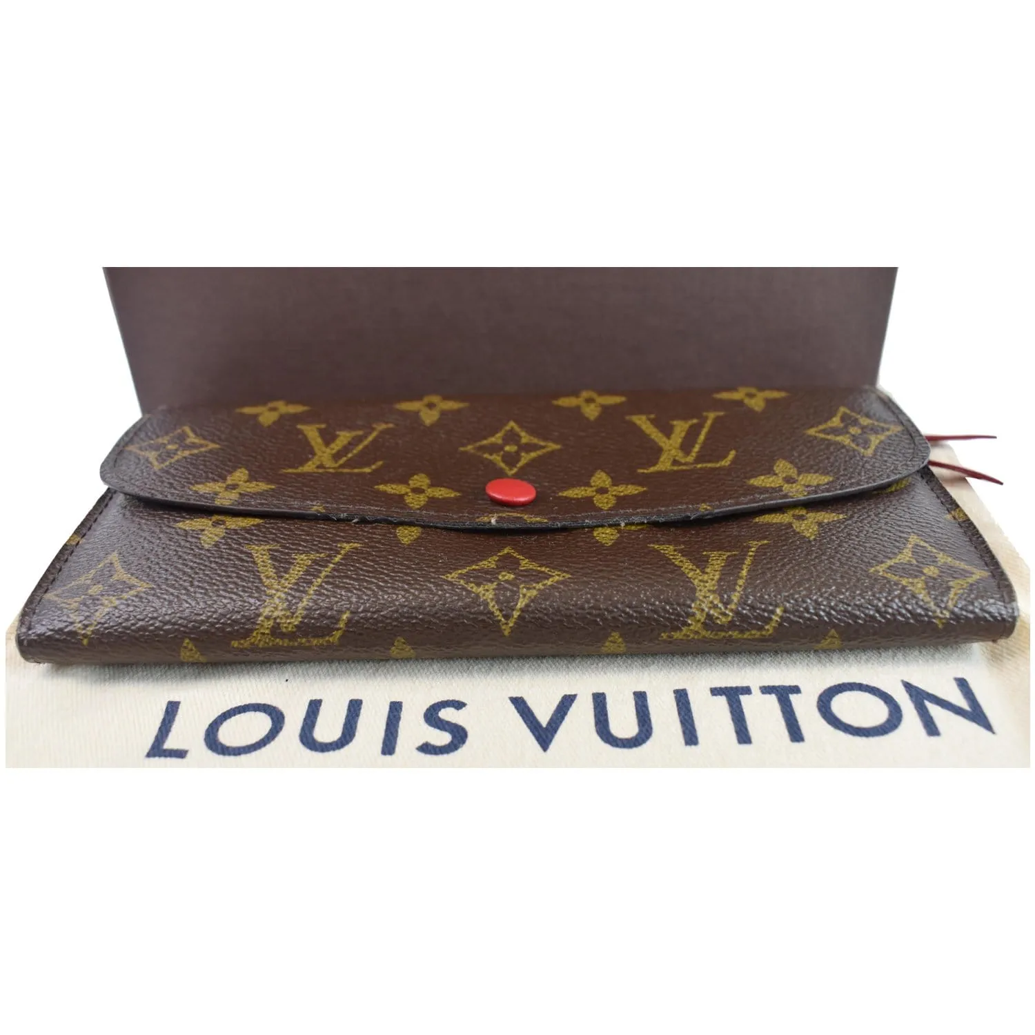LOUIS VUITTON Emilie Monogram Canvas Wallet Brown