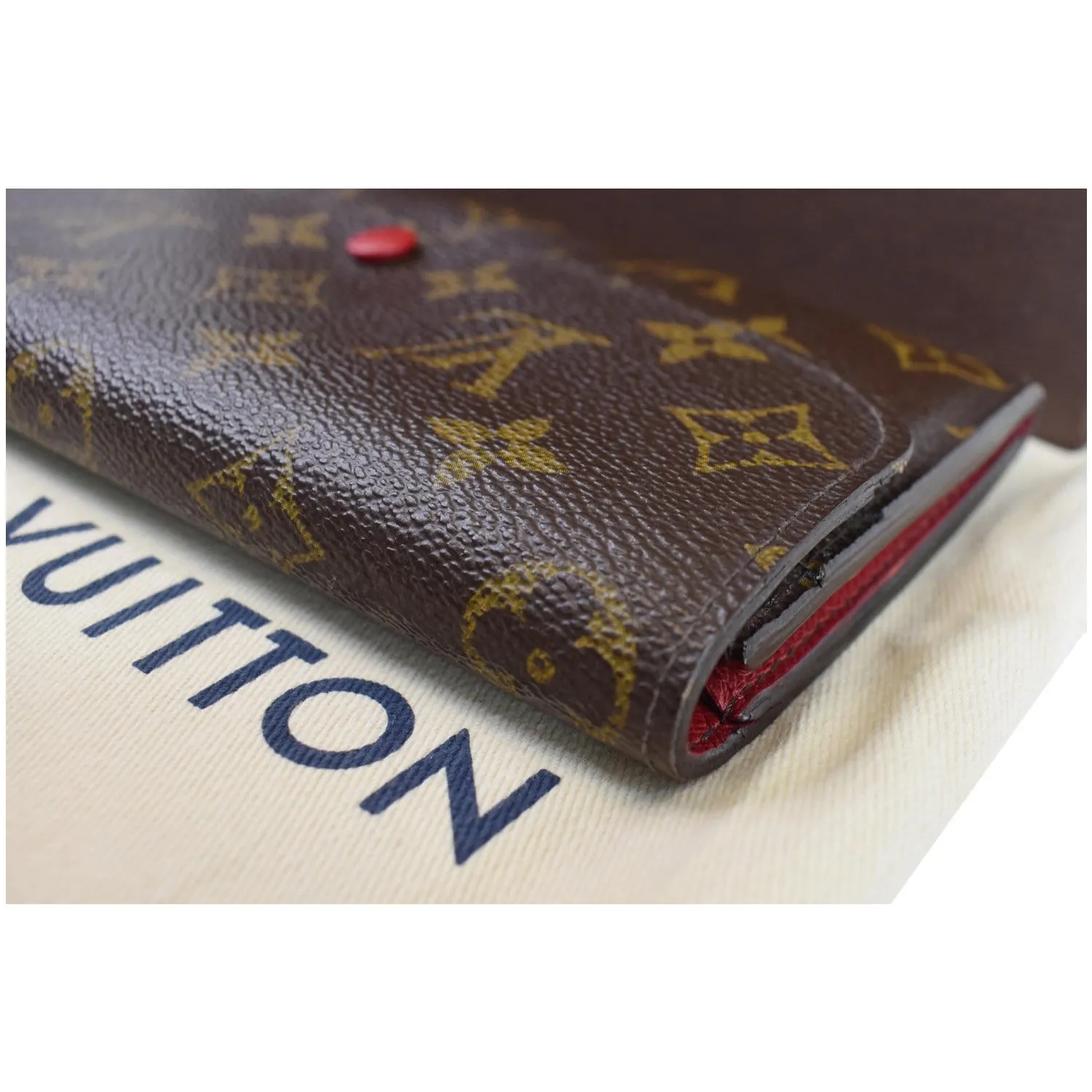 LOUIS VUITTON Emilie Monogram Canvas Wallet Brown