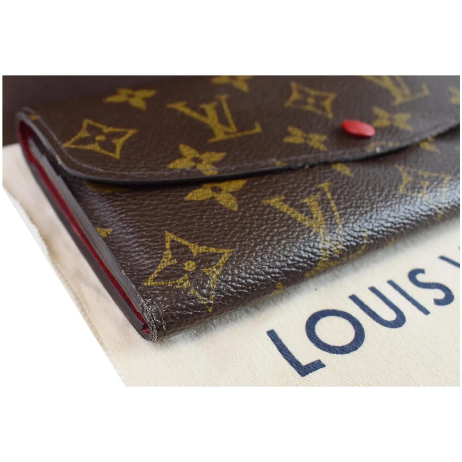 LOUIS VUITTON Emilie Monogram Canvas Wallet Brown