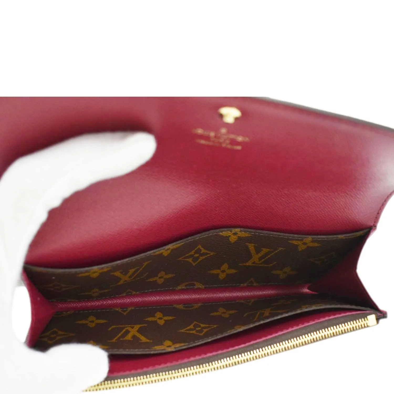 LOUIS VUITTON Emilie Monogram Canvas Wallet Brown