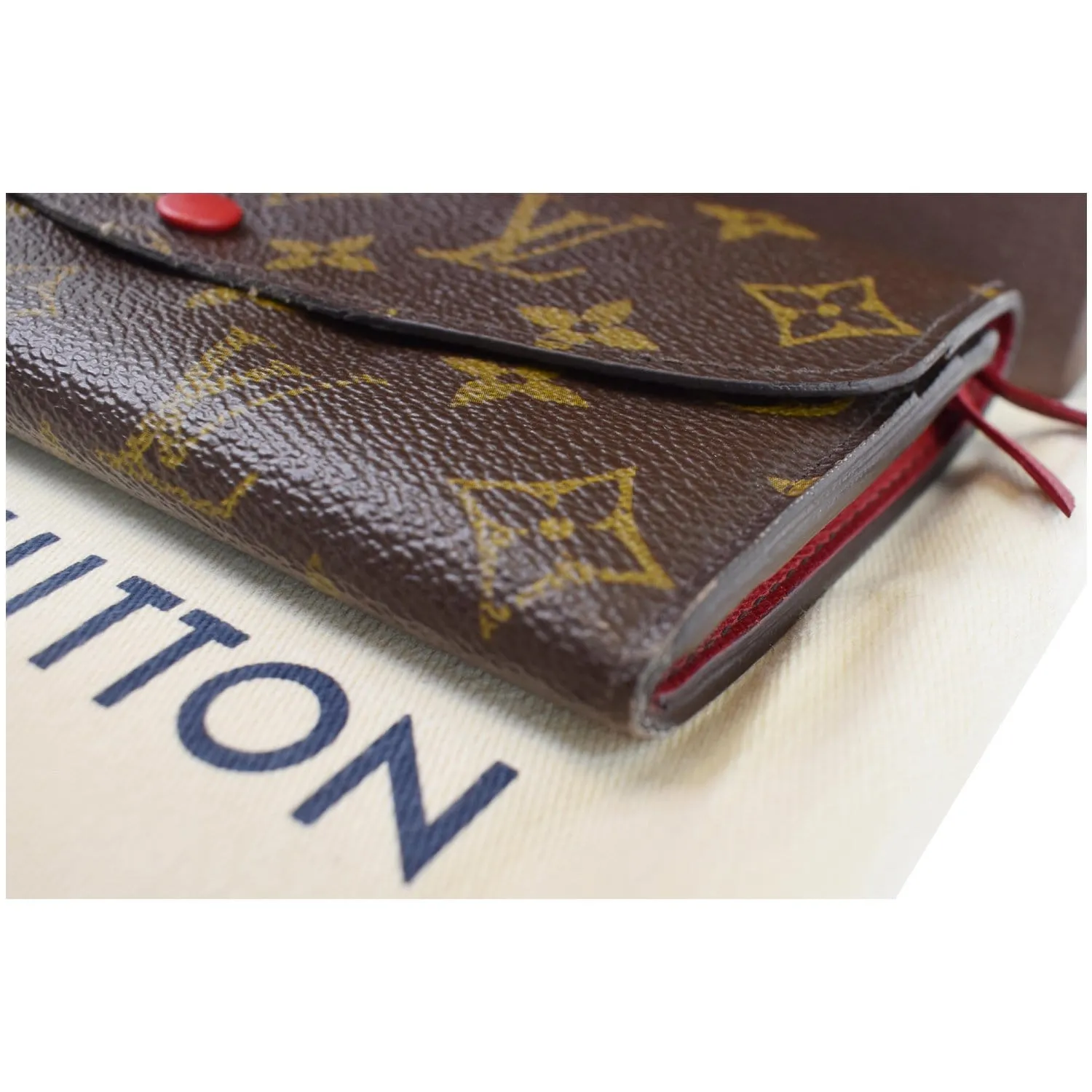 LOUIS VUITTON Emilie Monogram Canvas Wallet Brown