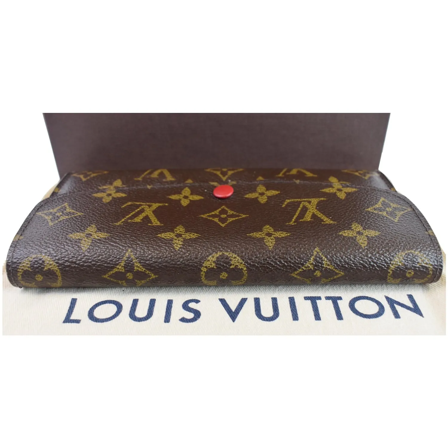 LOUIS VUITTON Emilie Monogram Canvas Wallet Brown