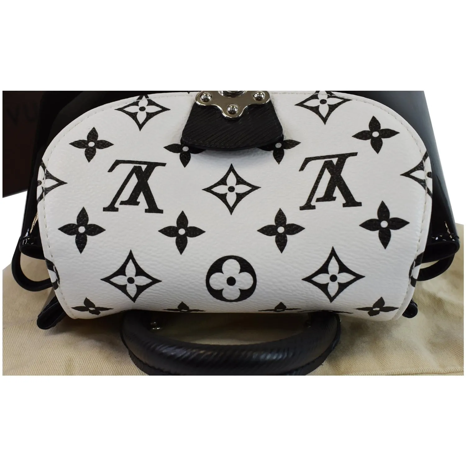 LOUIS VUITTON Hot Springs Monogram Vernis Leather Backpack Black/White