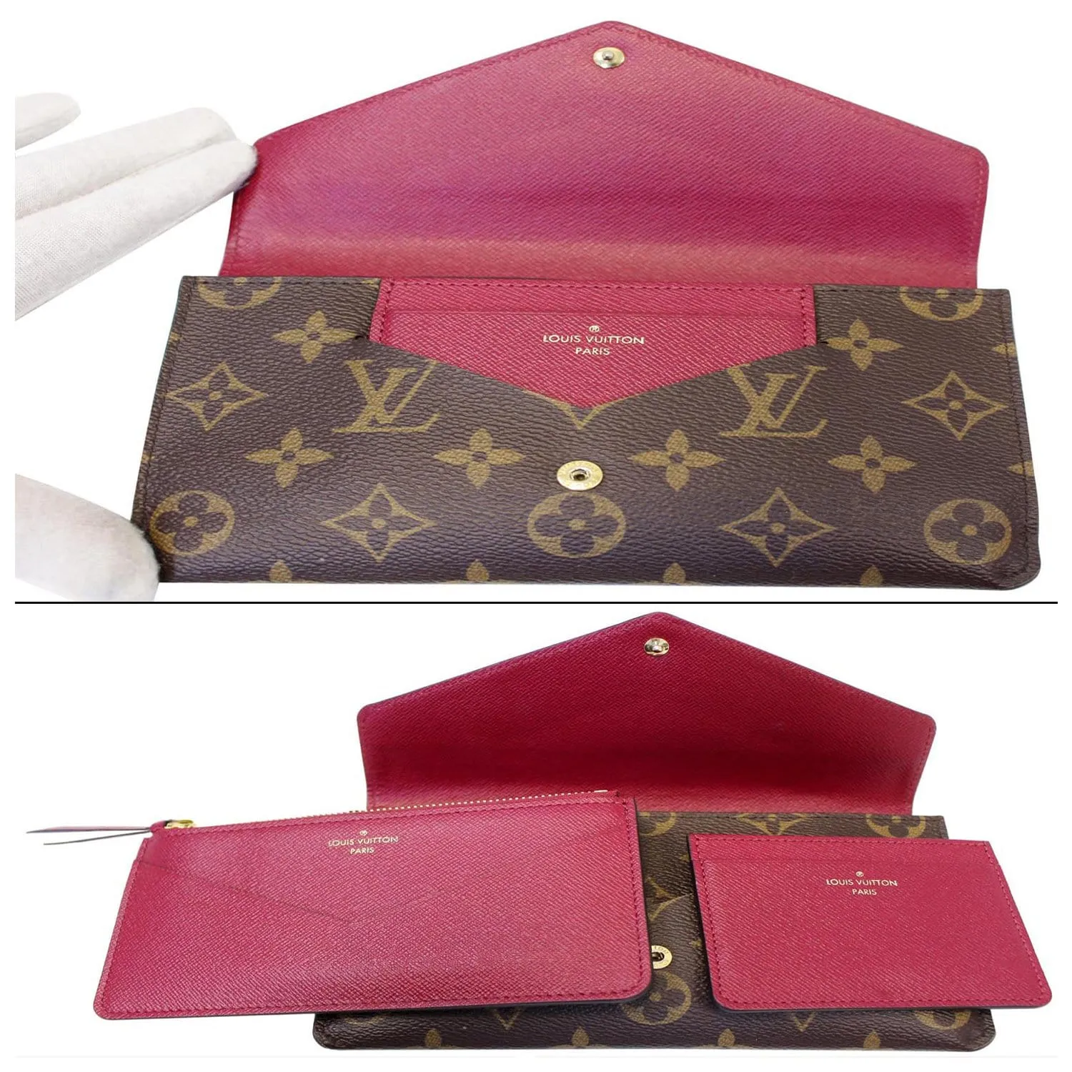 LOUIS VUITTON Jeanne Monogram Canvas Wallet Fuchsia