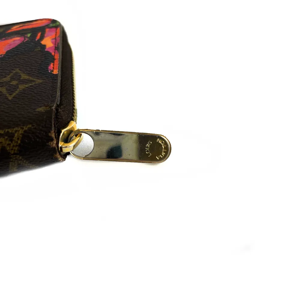 Louis Vuitton - LV Monogram Rose Steven Sprouse Zippy Brown Canvas Wallet