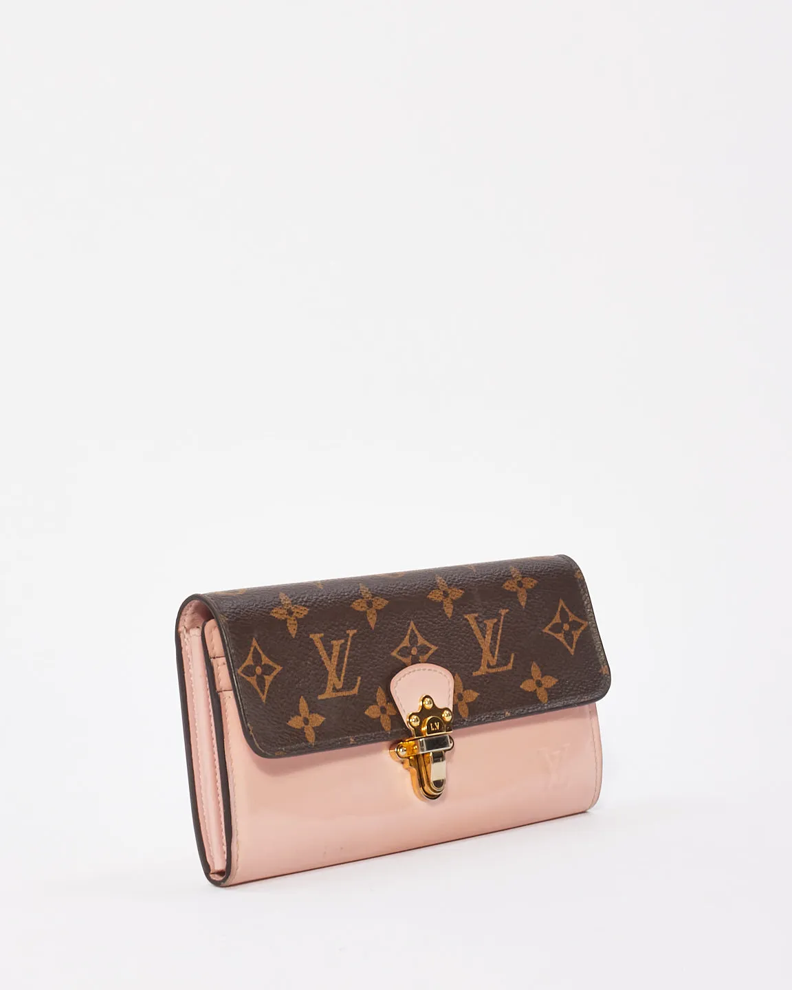 Louis Vuitton Monogram & Pink Vernis Canvas Cherrywood Long Wallet