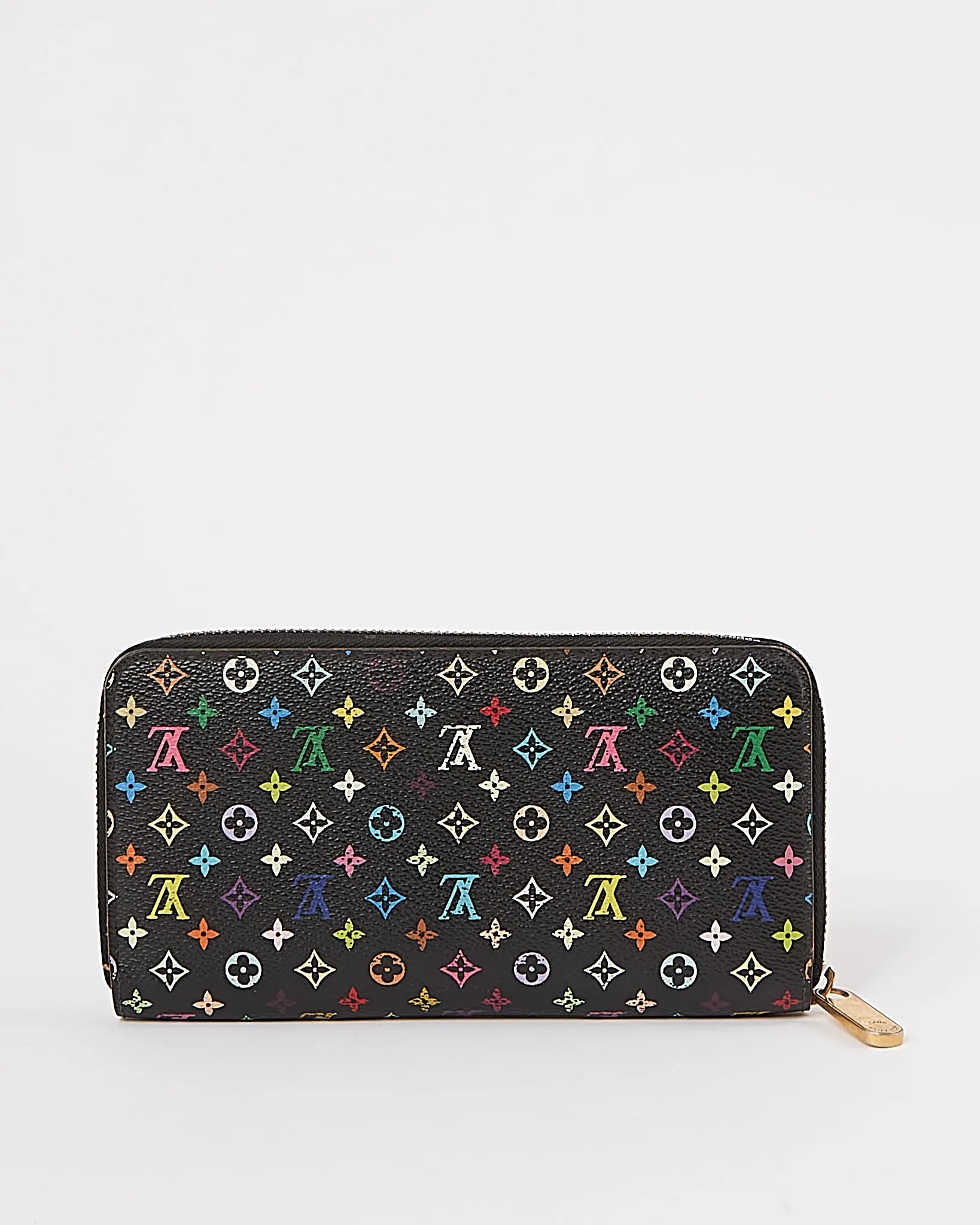 Louis Vuitton Monogram Black Multicolore Murakami Zippy Wallet