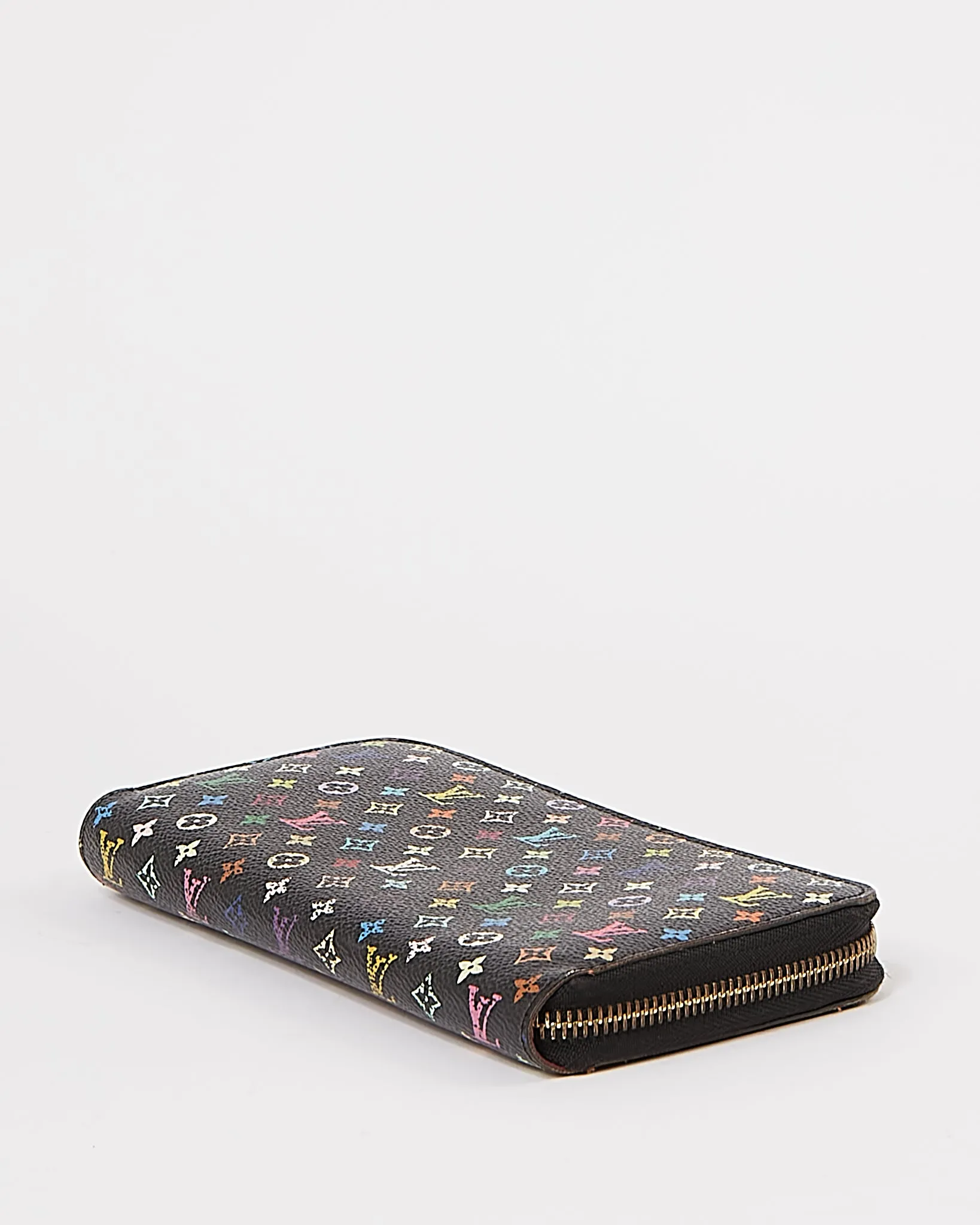 Louis Vuitton Monogram Black Multicolore Murakami Zippy Wallet