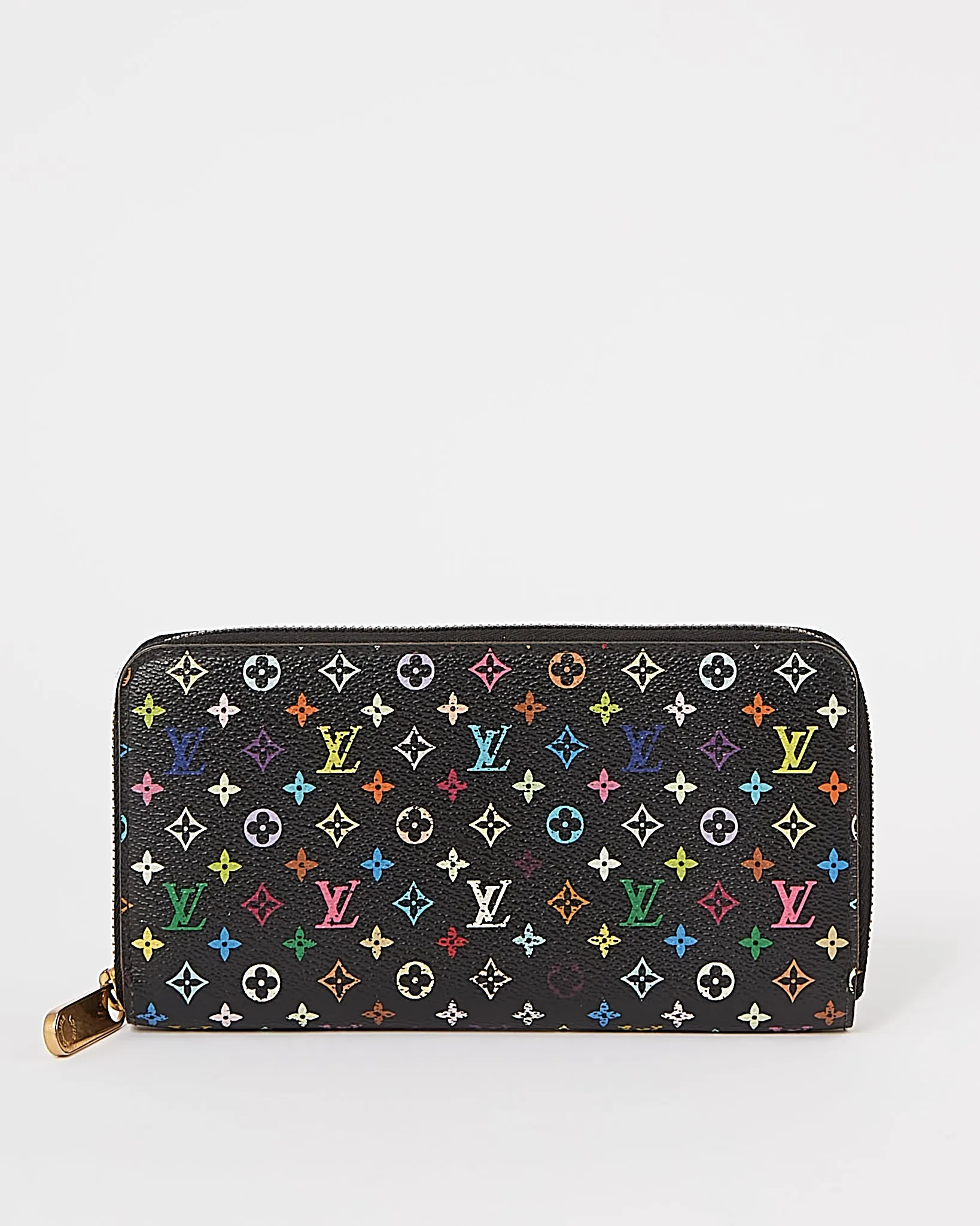 Louis Vuitton Monogram Black Multicolore Murakami Zippy Wallet
