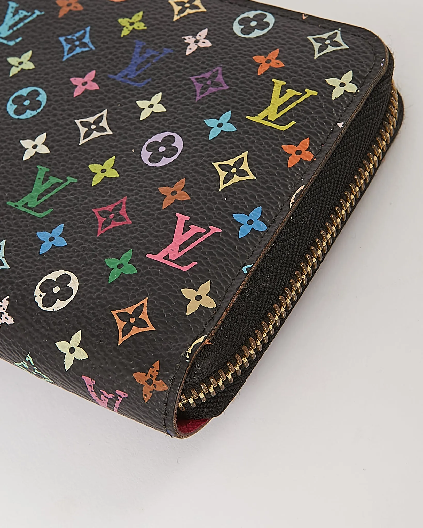 Louis Vuitton Monogram Black Multicolore Murakami Zippy Wallet
