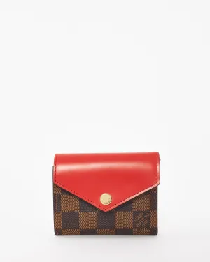 Louis Vuitton Monogram Canvas & Red Zoe Wallet