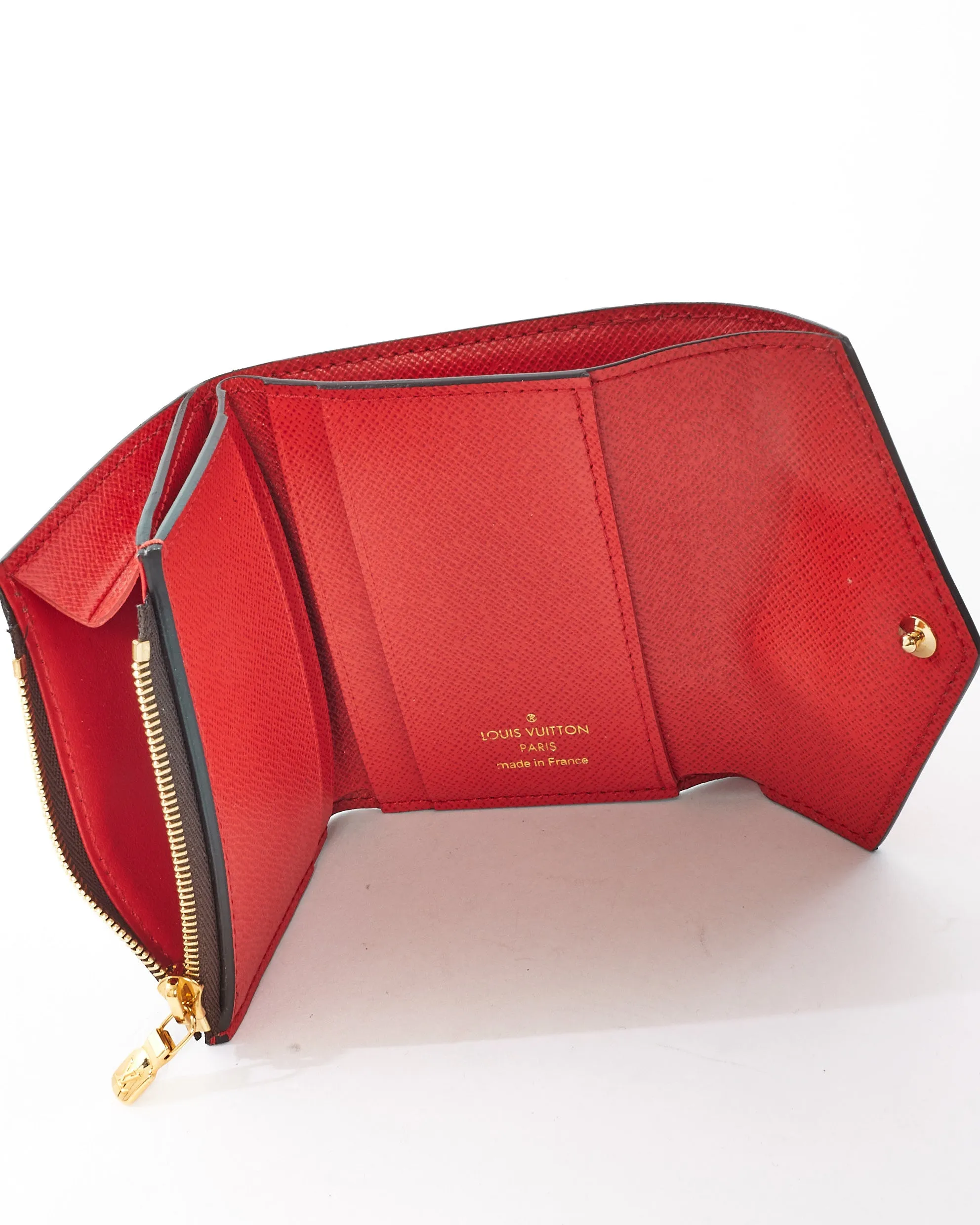 Louis Vuitton Monogram Canvas & Red Zoe Wallet