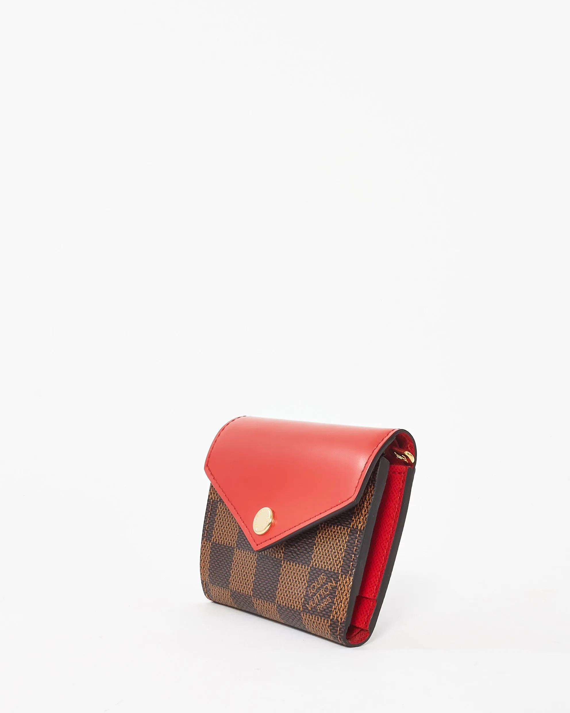 Louis Vuitton Monogram Canvas & Red Zoe Wallet